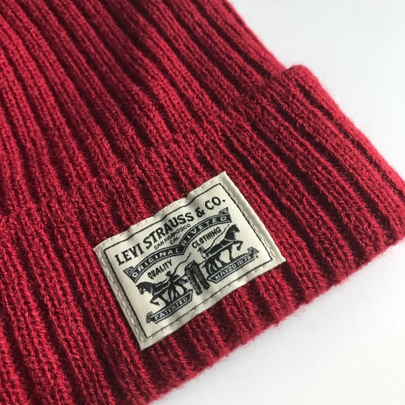 Levi's Accessories - Levi’s Red Knit Hat red unisex beanie fleece lined